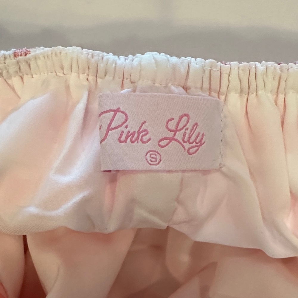 Pink Lily Peach Gingham Mini Dress - Picture 5 of 5